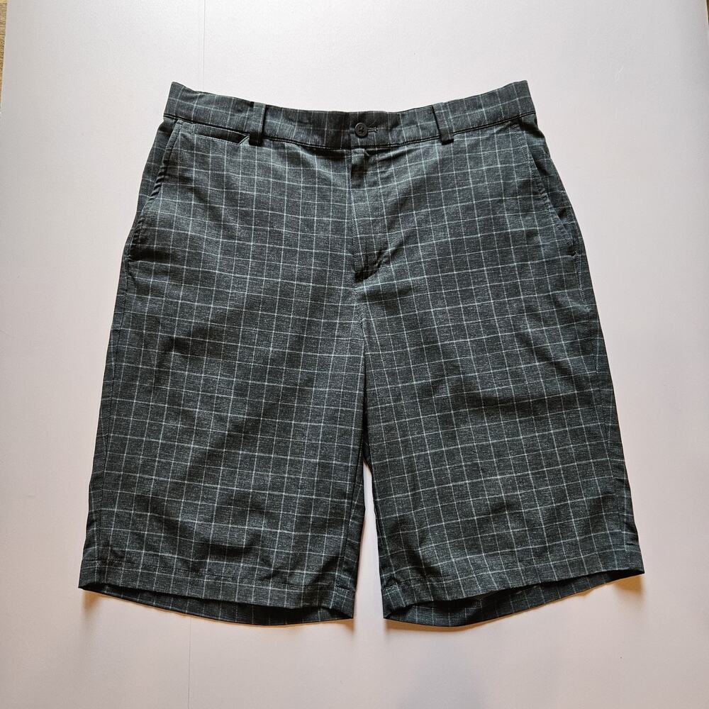 Nike Golf Men 32 M Dri-Fit Shorts Black Heather Check Tour Performance ZS